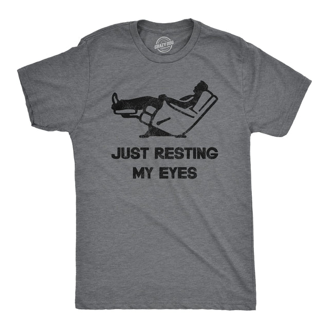 Mens Just Resting My Eyes T Shirt Funny Sarcastic Top for Dad Joke Mens Funny T Shirts Dad Joke T Shirt for Men Funny Sarcastic T Shirt Novelty Dark Grey XL