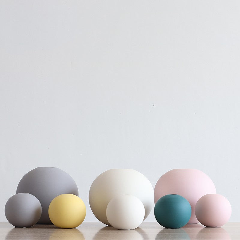 Nordic Style Round Ceramic Vase Decorative Piece