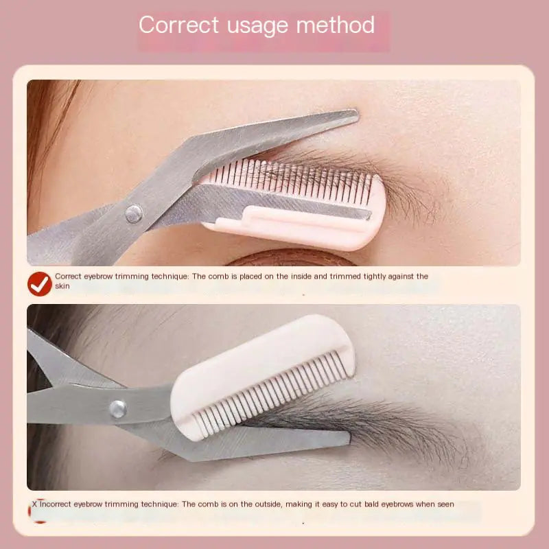 Eyebrow Scissors with Comb for Beginners and Makeup - Joomcy