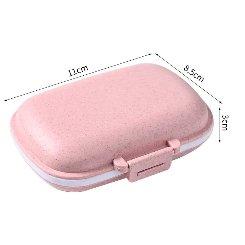 Portable 8-Grid Wheat Straw Medicine Storage Box - Joomcy