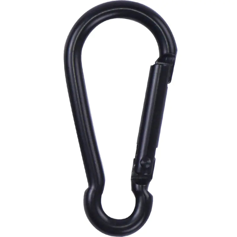 D-Shaped All-Black Aluminum Carabiner Keychain Accessory - Joomcy