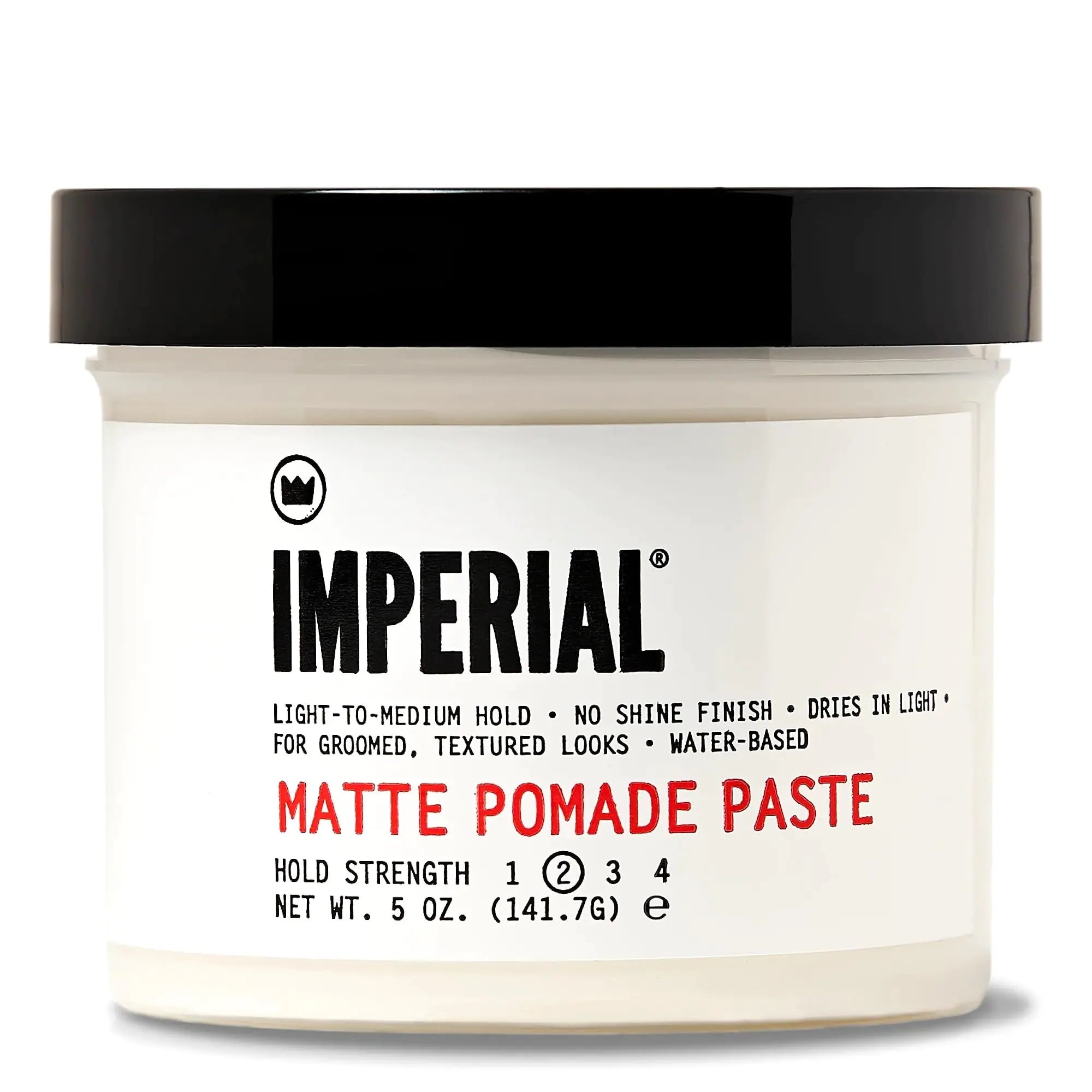 Imperial Barber Grade Products Matte Pomade Paste Light-Medium Hold Natural No-Shine Finish Non-Greasy Add Volume - 5 oz