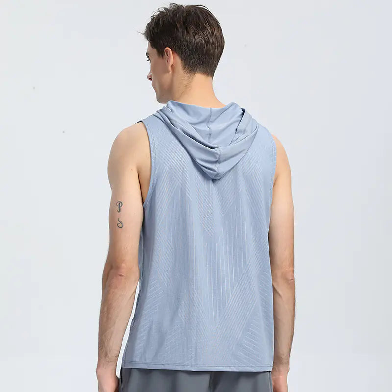 Men's Quick-Dry Hooded Sports Tank Top for Fitness