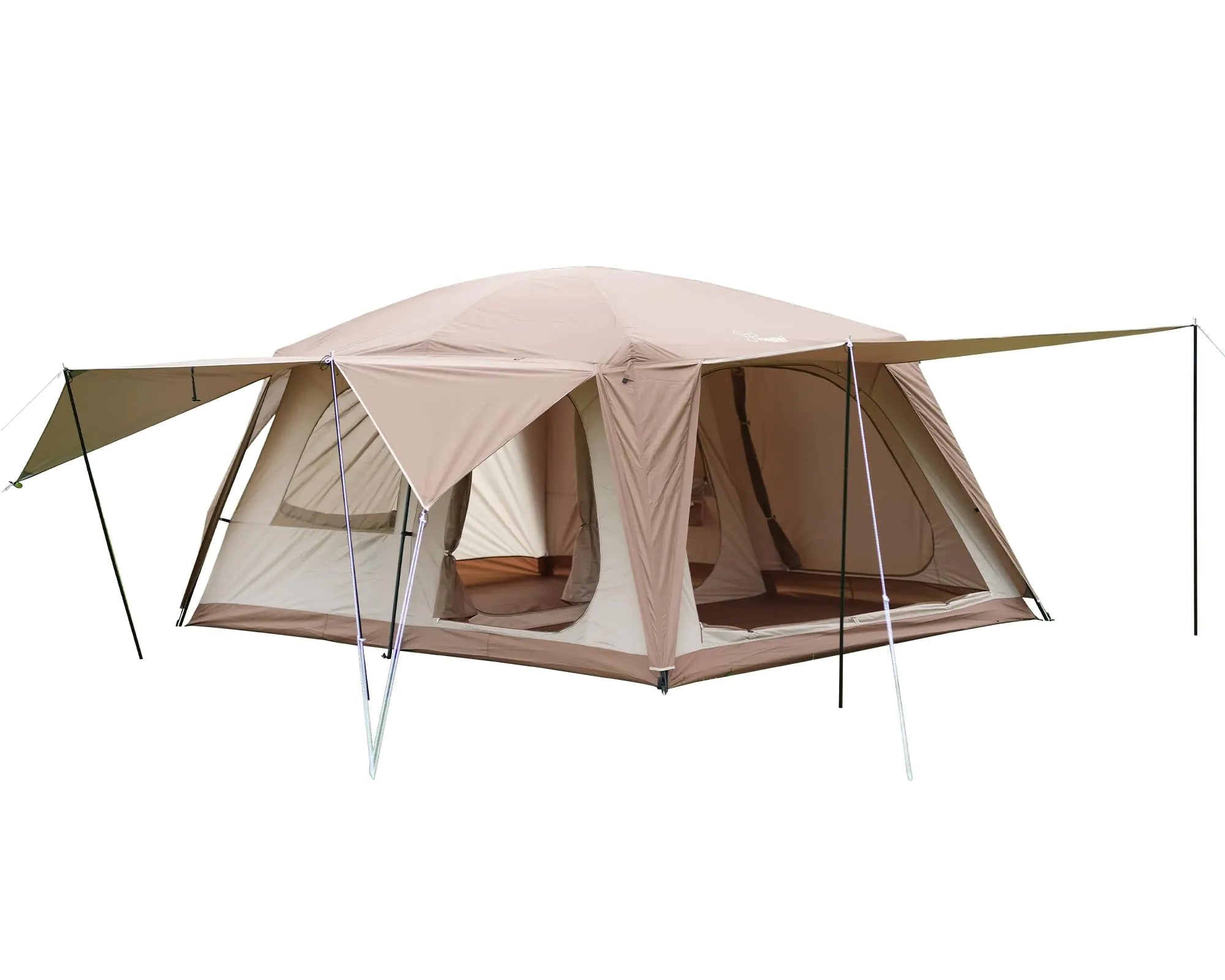 Vidalido 8-10 Person Camping Tent with 3 Door 2 Room Large Family Cabin Tents Double Layer Waterproof Portable Glamping Tent Big Tents for Outdoor Camping Hiking