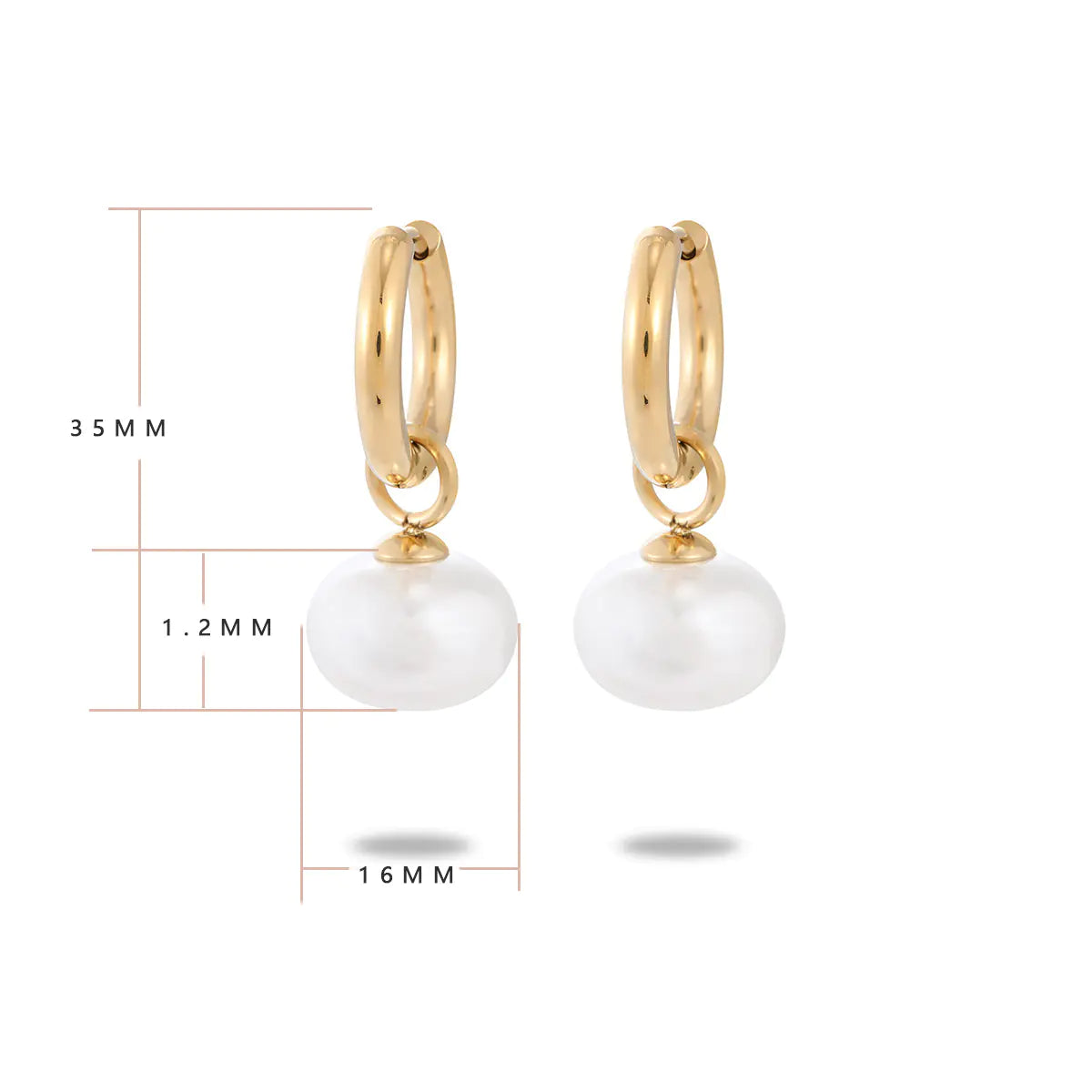 Elegant Minimalist Titanium Steel Pearl Earrings