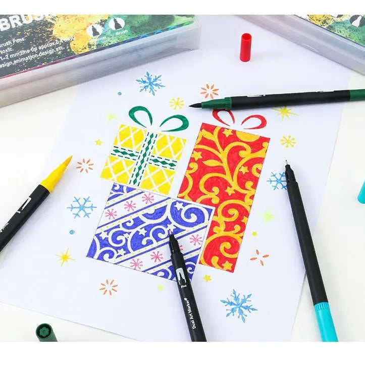 Amazon Dual-Head Watercolor Markers 24 Colors Set - Joomcy