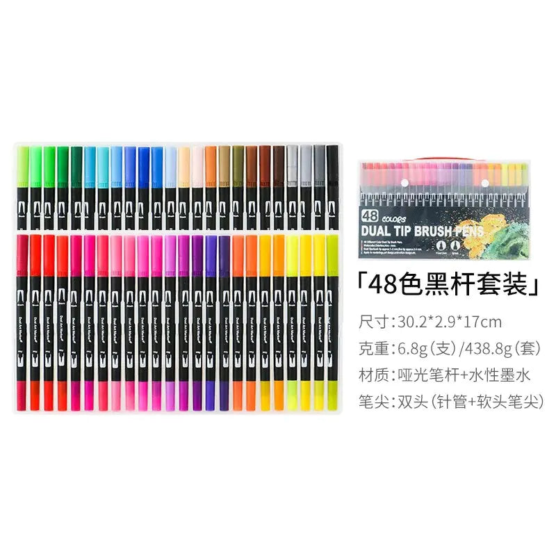 Amazon Dual-Head Watercolor Markers 24 Colors Set - Joomcy