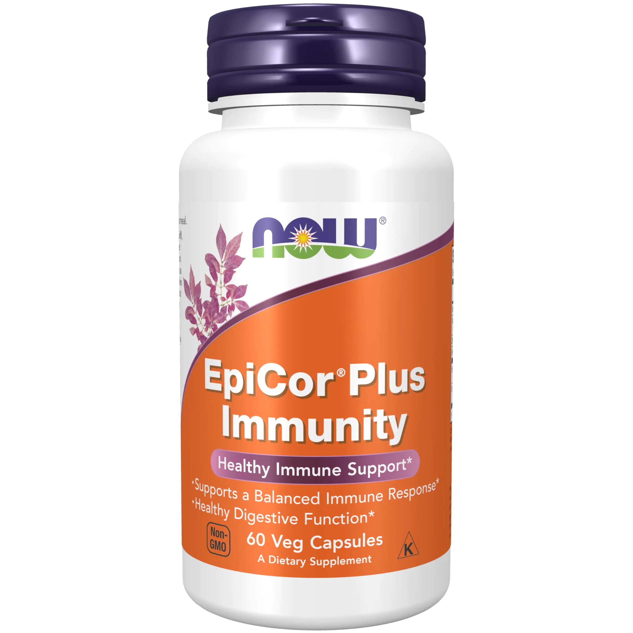 NOW Foods Supplements EpiCor® Plus Immunity with Vitamin C Healthy Immune Support* 60 Veg Capsules