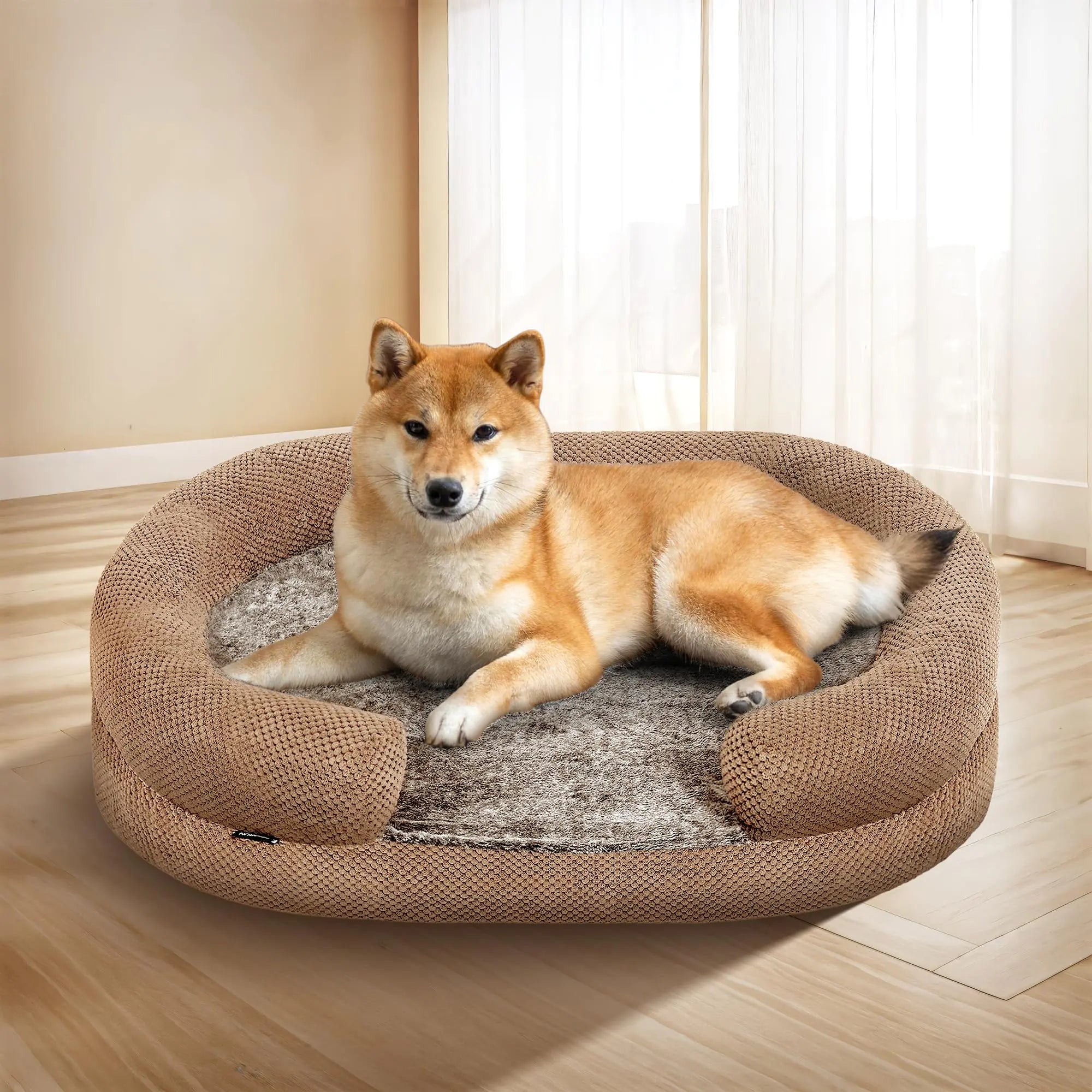 Dog Beds for Small Dogs with Removable Cover Memory Foam for Puppy & Cat Cozy and Soft Pet Bed for Crate Washable Round Bed with Bolstered Sides Perfect Small Dog Sofa or Chair for Pet Care S