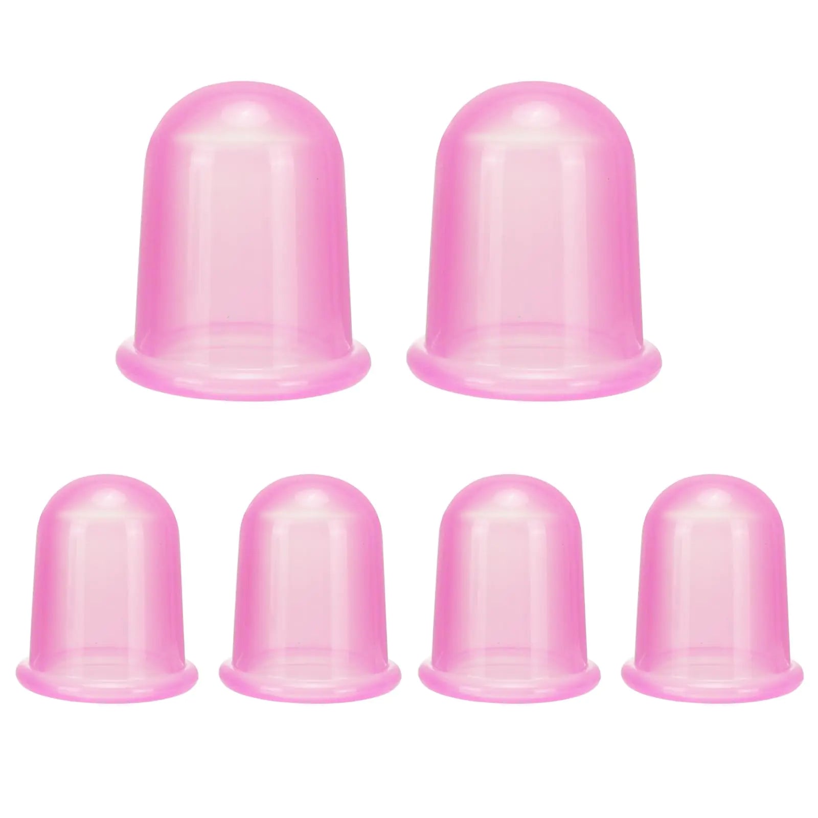 Excitsayno Silicone cupping set 6 transparent medical grade cups 2 XL and 4 L for cellulite and massage