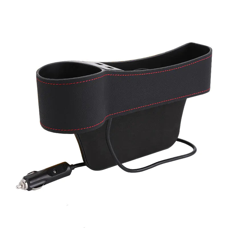 Car Storage Box with Dual USB Charger and Cup Holder - Joomcy