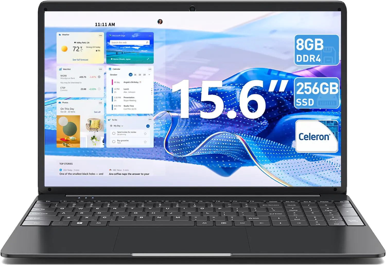 Naclud Laptop 15.6 Inch Laptop Computers 8GB DDR4 256GB SSD Laptops Expandable 1TB Notebook with Celeron Quad Core Processor (up to 2.5 GHz) UHD Graphics 600 5GWiFi Type-C USB3.0 Mini HDMI
