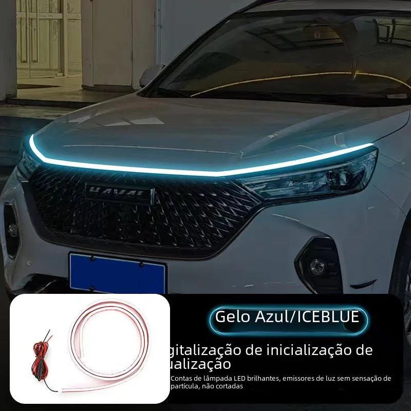 Car Start Scan LED Daytime Running Lights with Hood Decor - Joomcy