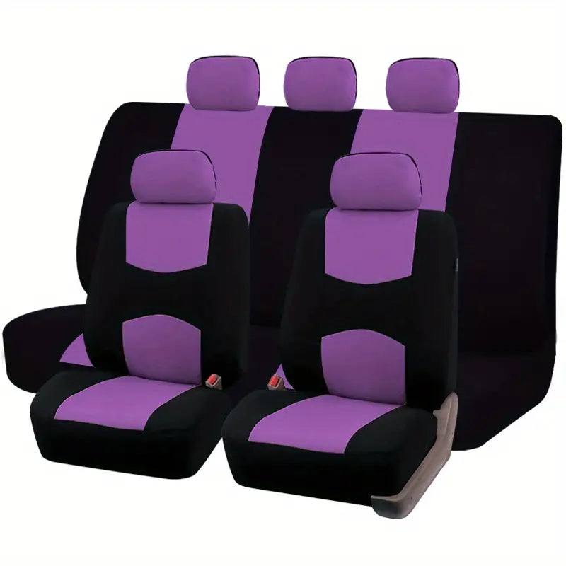Polyester Car Seat Covers Cushion Set - 4 or 9 Piece - Joomcy