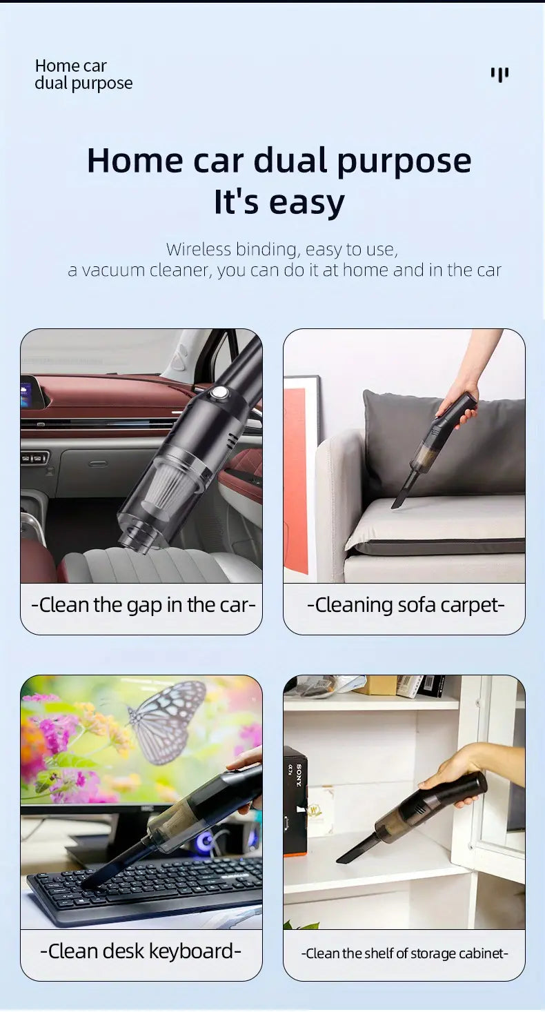 Wireless Car Vacuum Cleaner with Powerful Suction - Joomcy