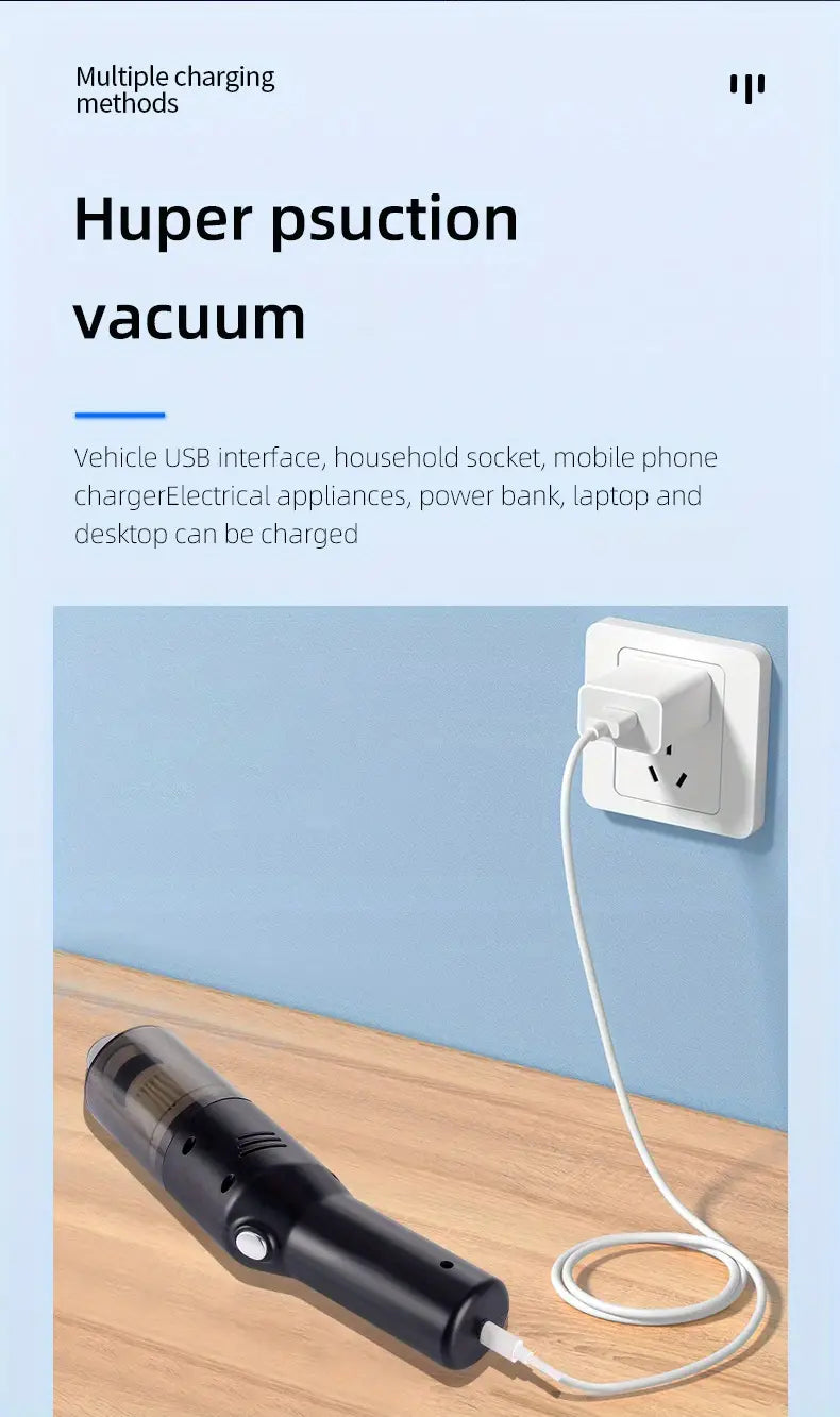 Wireless Car Vacuum Cleaner with Powerful Suction - Joomcy