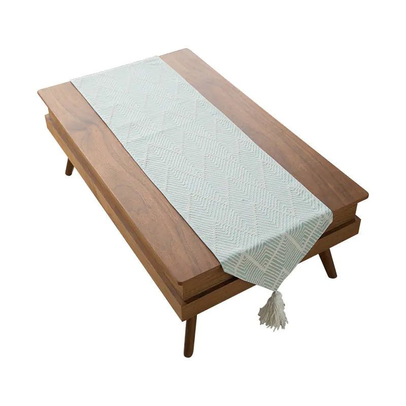 Japanese 3D Jacquard Table Runner with Tassels - Joomcy