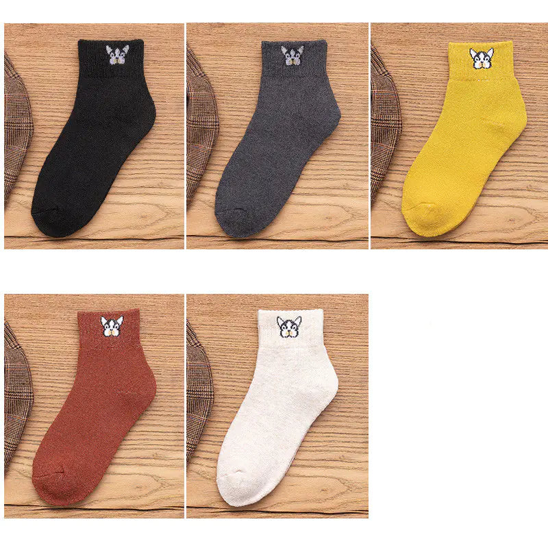Cartoon Embroidered Tube Socks - Joomcy