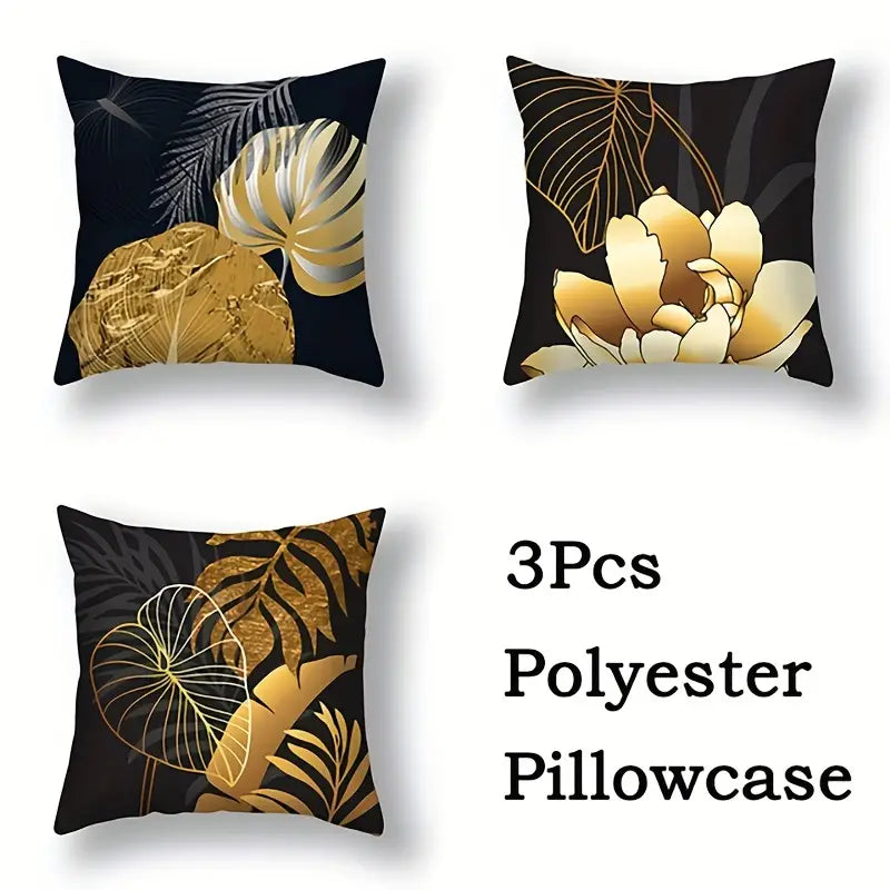 Ginkgo Biloba Polyester Throw Pillowcases - 3pcs Set - Joomcy