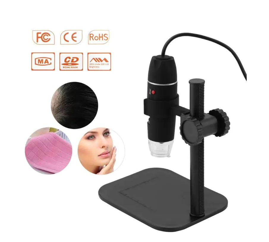 Black Digital Microscope Camera with Magnifier Lens - Joomcy