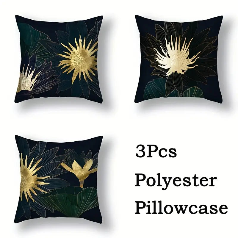 Ginkgo Biloba Polyester Throw Pillowcases - 3pcs Set - Joomcy