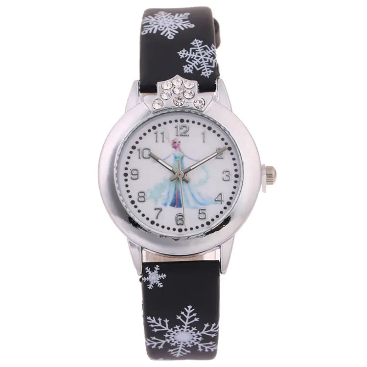 Cute Frozen Cartoon Kids' Watch with Leather Strap - Joomcy