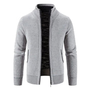 Men's Fleece Lined Knitwear Jacket for Autumn Winter