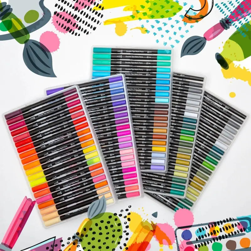 Amazon Dual-Head Watercolor Markers 24 Colors Set - Joomcy