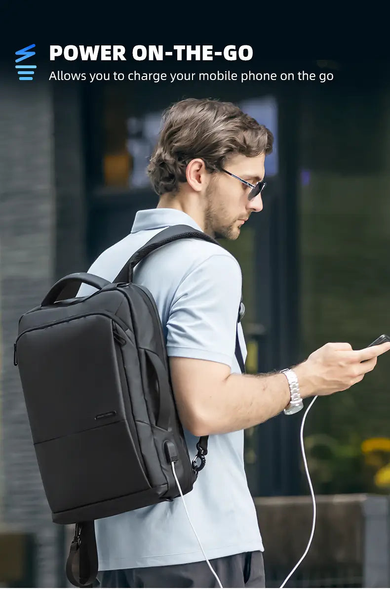 Large Capacity Anti-Theft Men’s USB Charging Backpack