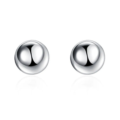 DOTEFFIL™   Silver Round Solid Bead Ball Earrings For Women