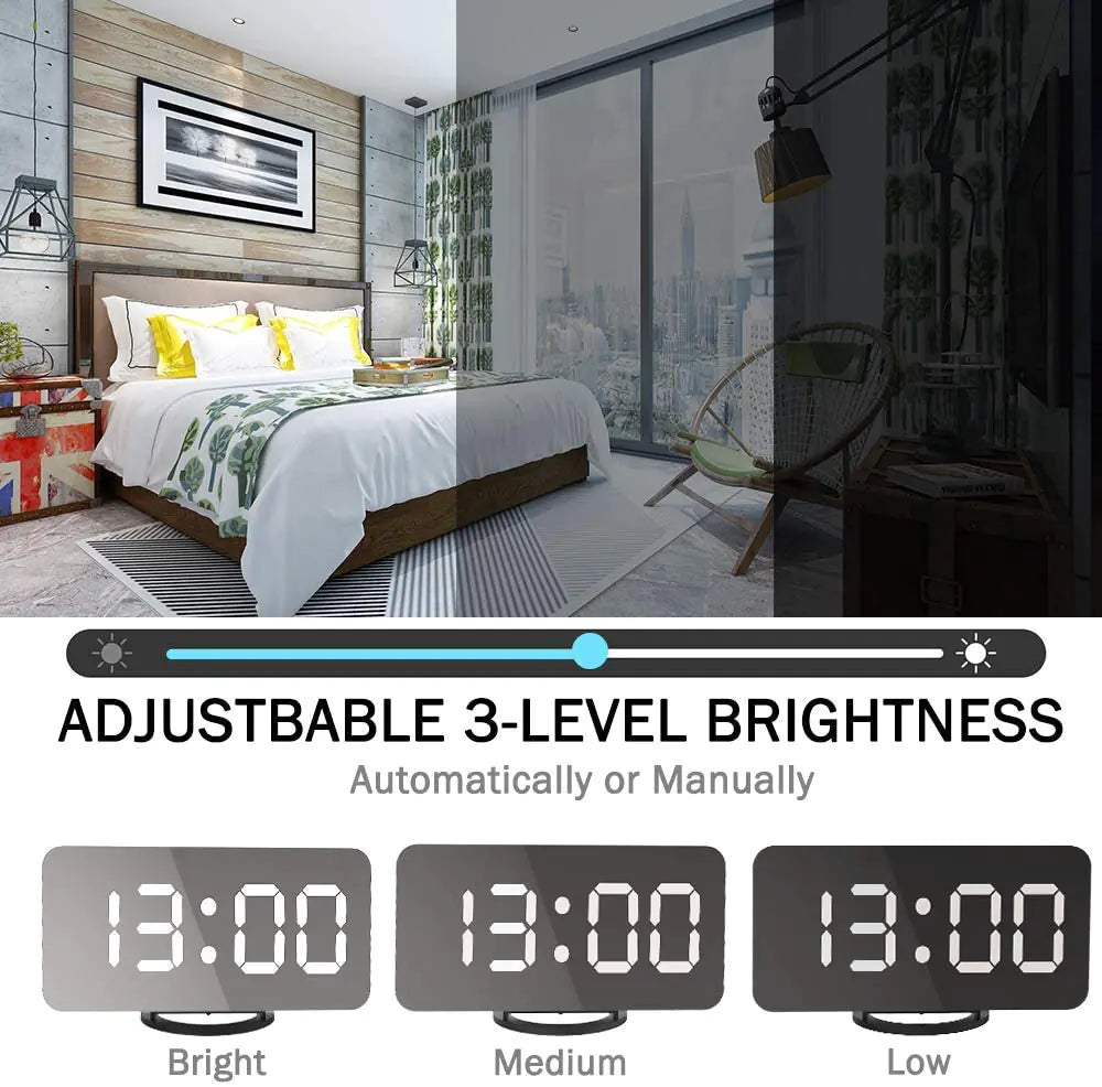 Digital Alarm Clock, Large 6.5"