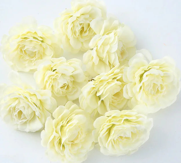 10pcs Artificial Silk Peony Flower Heads for Decor