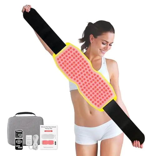 Fimem Red Light Therapy Belt 660nm 850nm 940nm Red Light Therapy Device for Back Infrared Light Therapy for Body Near Infrared Light for Pain Relief Silicone Infrared Belt Light Therapy for Dogs