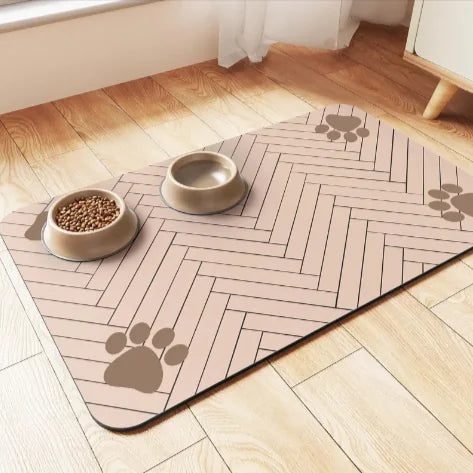 Splash-Proof Feeding Mat for Cats & Dogs | Quick-Drying & Water-Absorbing Floor Protector - Joomcy