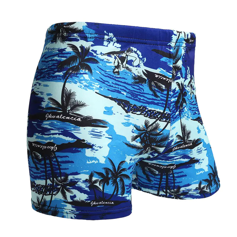 Men's Milk Silk Printed Swimming Trunks for Spa & Beach - Joomcy