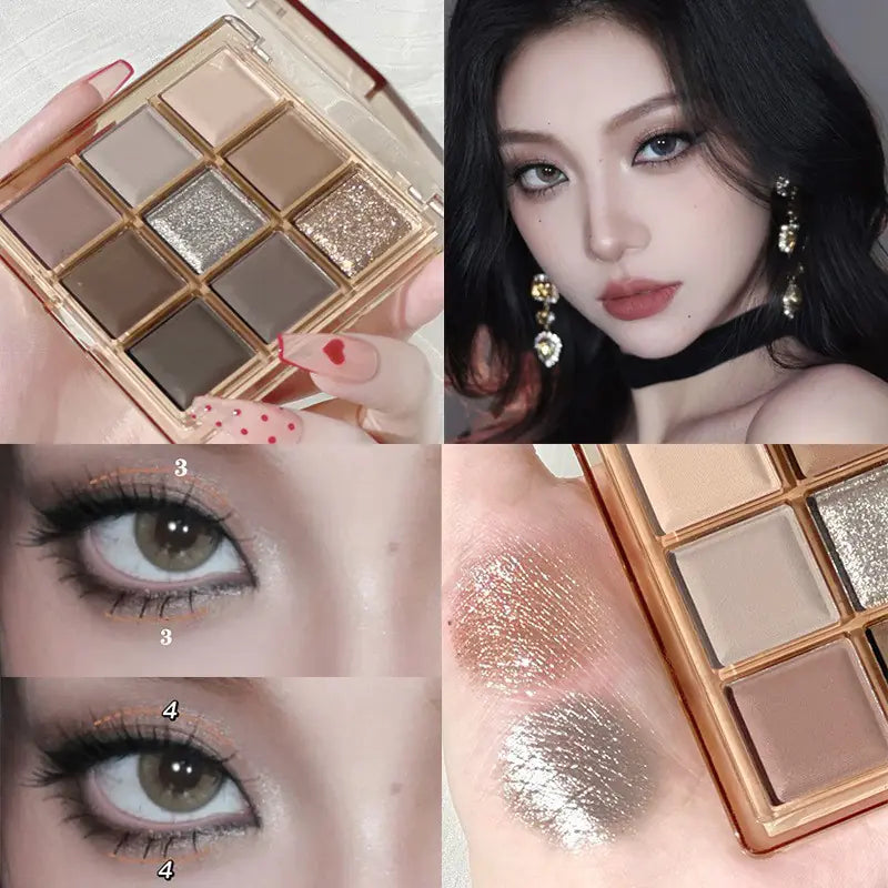 DIKALU Sunset Glow Nine-Color Eyeshadow Palette - Joomcy