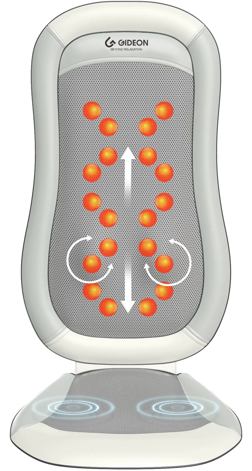 GIDEON Shiatsu Back Shoulder and Neck Massager- Deep Tissue Kneading Therapeutic Chair Pad with Heat