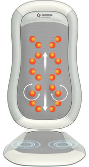 GIDEON Shiatsu Back Shoulder and Neck Massager- Deep Tissue Kneading Therapeutic Chair Pad with Heat