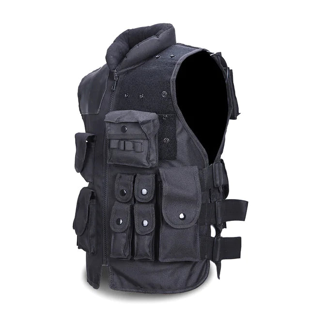 Black Tactical Vest for Men - Military Hunting Gear