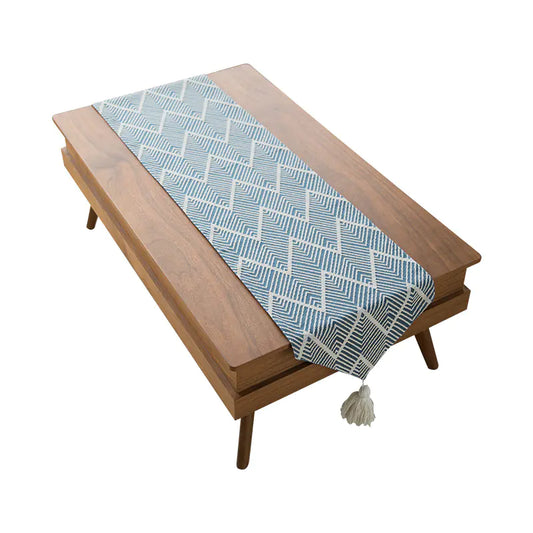 Japanese 3D Jacquard Table Runner with Tassels - Joomcy
