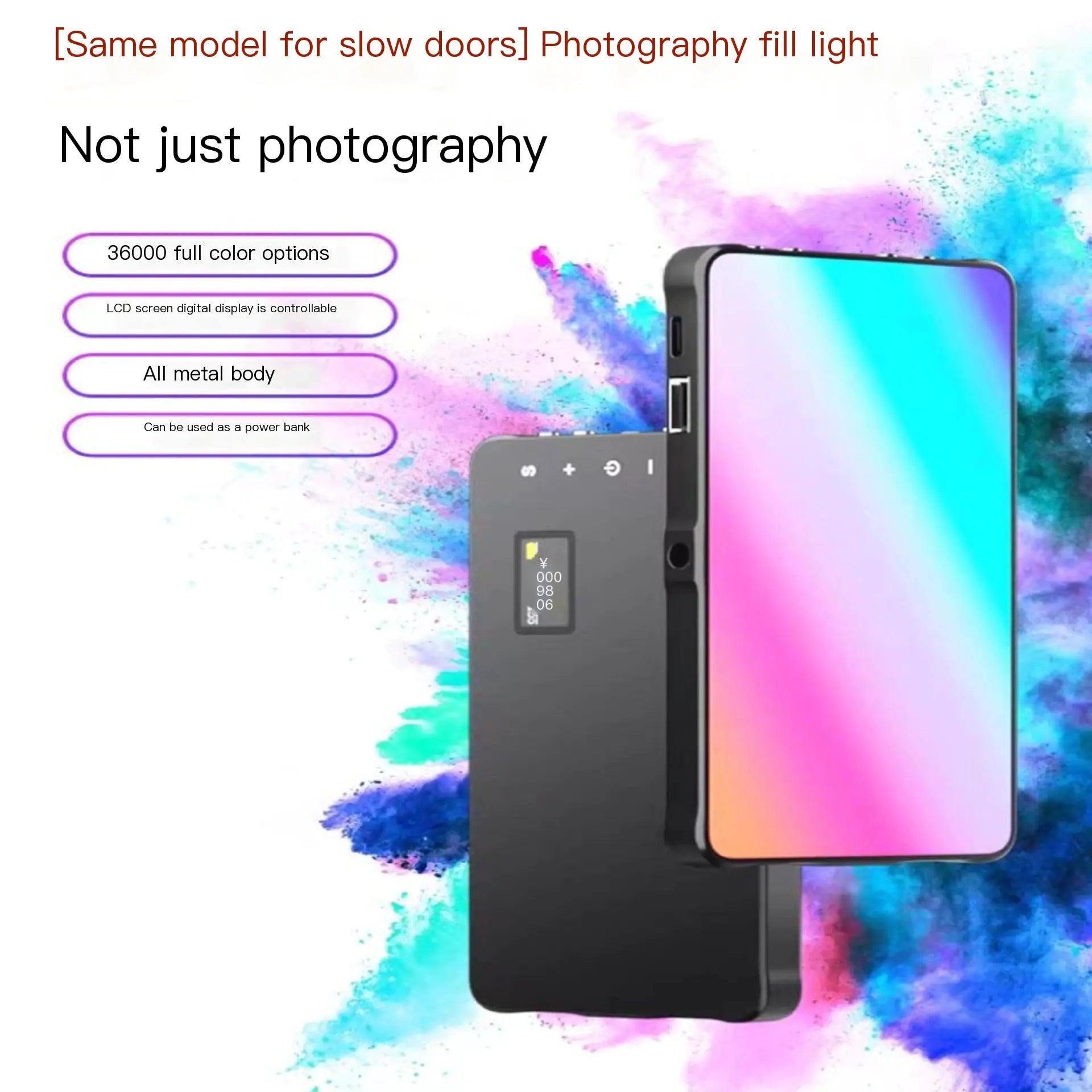 RGB Wireless Color Fill Light for Photography and Live Streaming - Joomcy