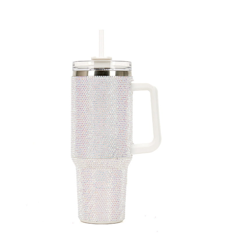 40oz Diamond Studded Handle Cup