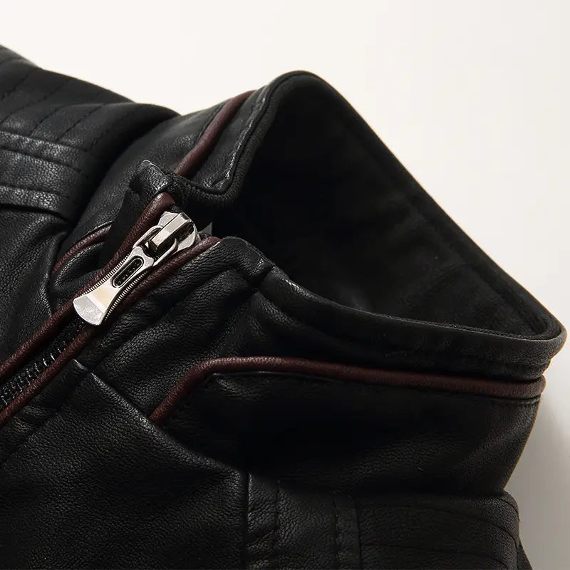 Fleece Lined Leather Jacket