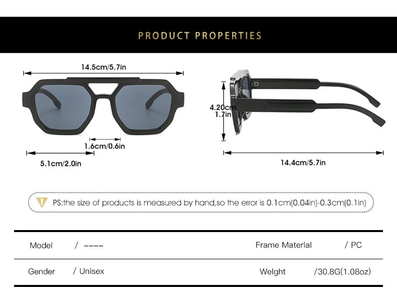 2023 Cross-Border PC Double Beam Sunglasses 5