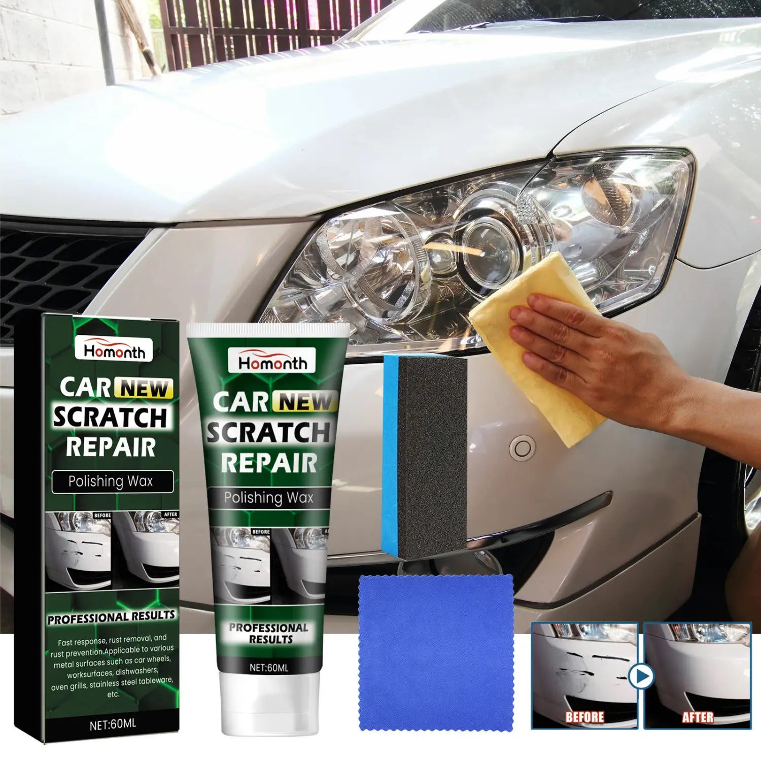 Homonth Car Scratch Polish Paste Results