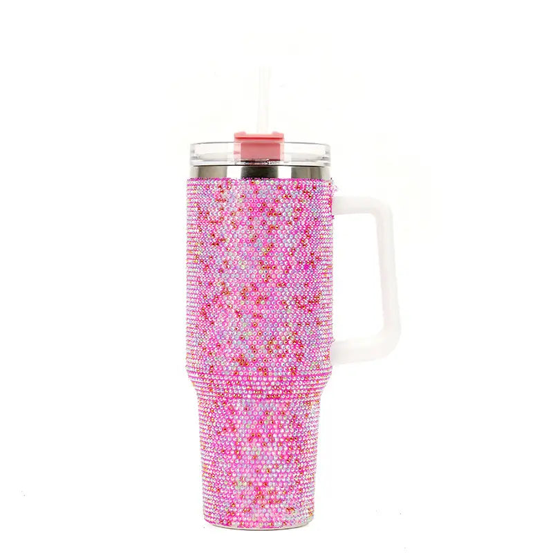 40oz Diamond Studded Handle Cup