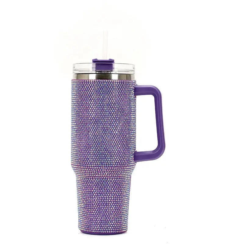 40oz Diamond Studded Handle Cup