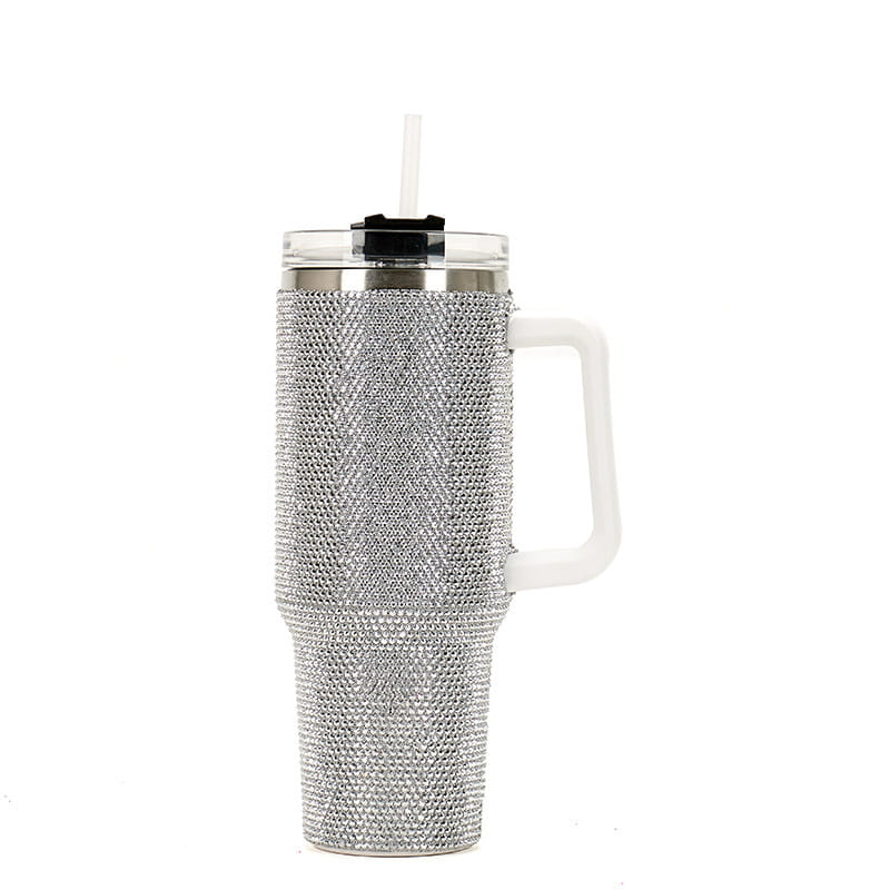 40oz Diamond Studded Handle Cup