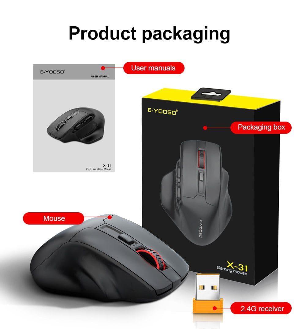 E-Element X-31 Wireless Mouse for Office and Gaming