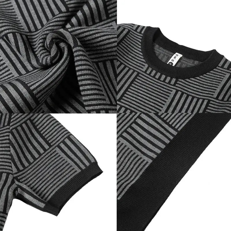 Knitted Short Sleeve T-shirt Gray